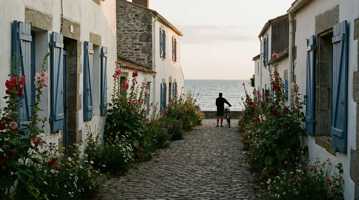ruelle fleurie ile d oléron village oceanique vélo