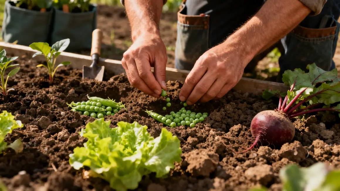 semis pois laitues betteraves terre friable mars jardinage printemps