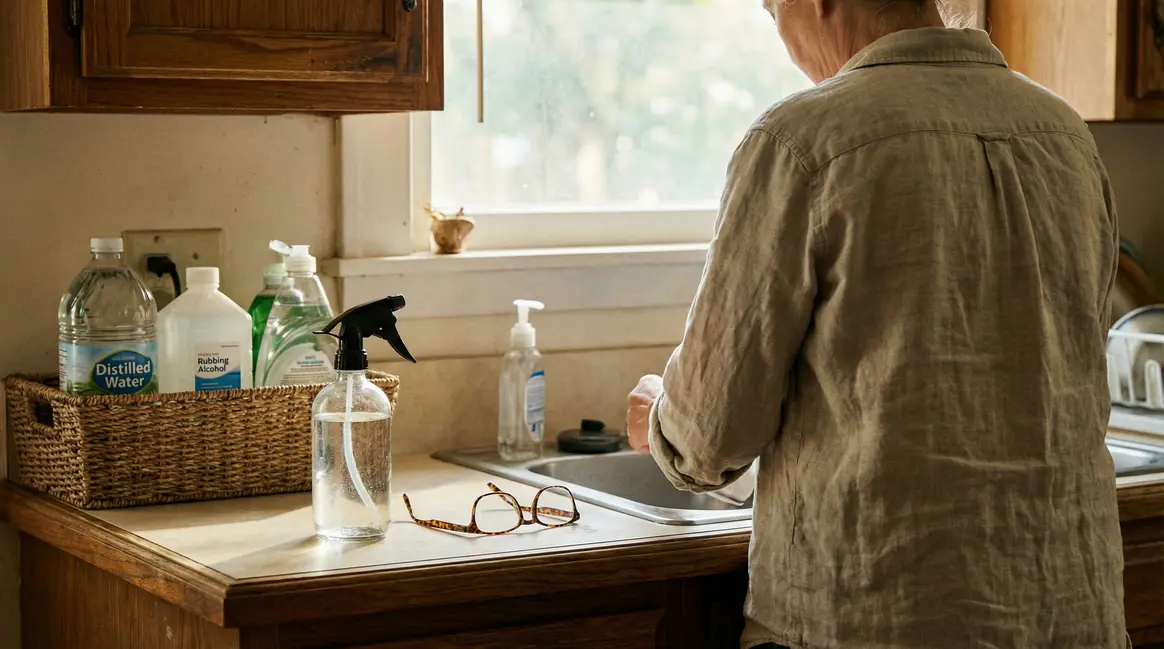 flacon spray lunettes maison avec ingredients de base