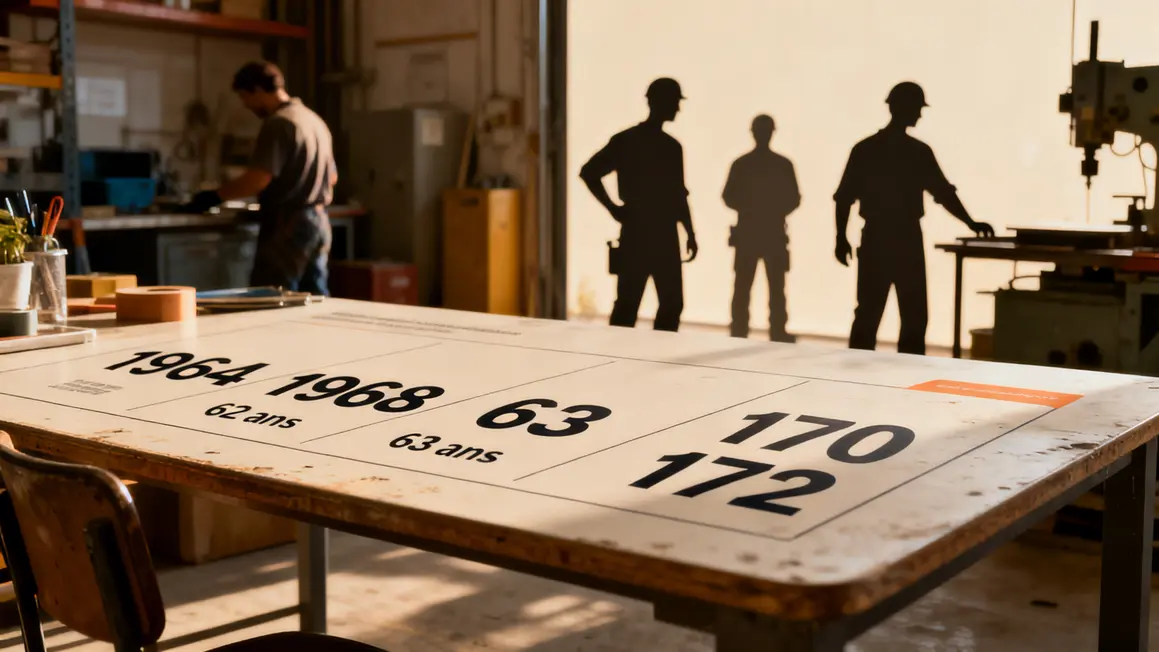 Tableau chiffres départ retraite 1964 1968