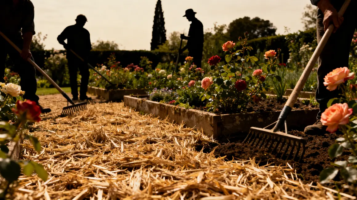 paillage tonte gazon rosiers massifs printemps
