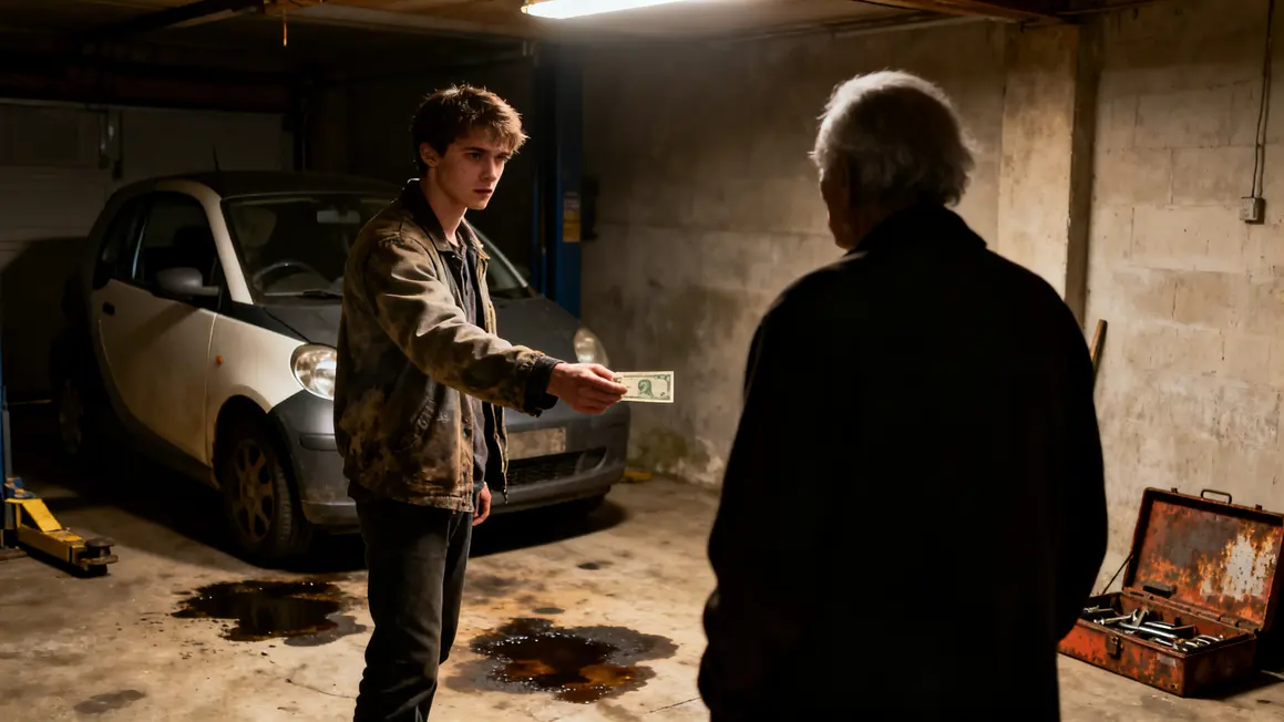 Transaction sous pression voiture senior dans garage