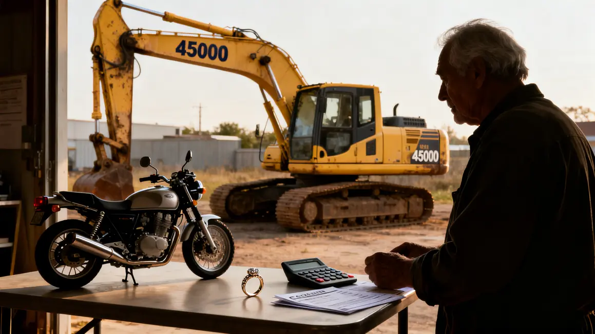 Homme âgé vend alliance moto pour acheter pelleteuse crédit