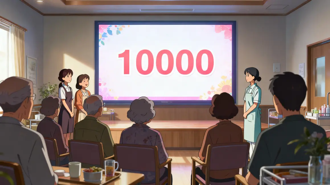 Salon anime residents ehpad grand ecran chiffre