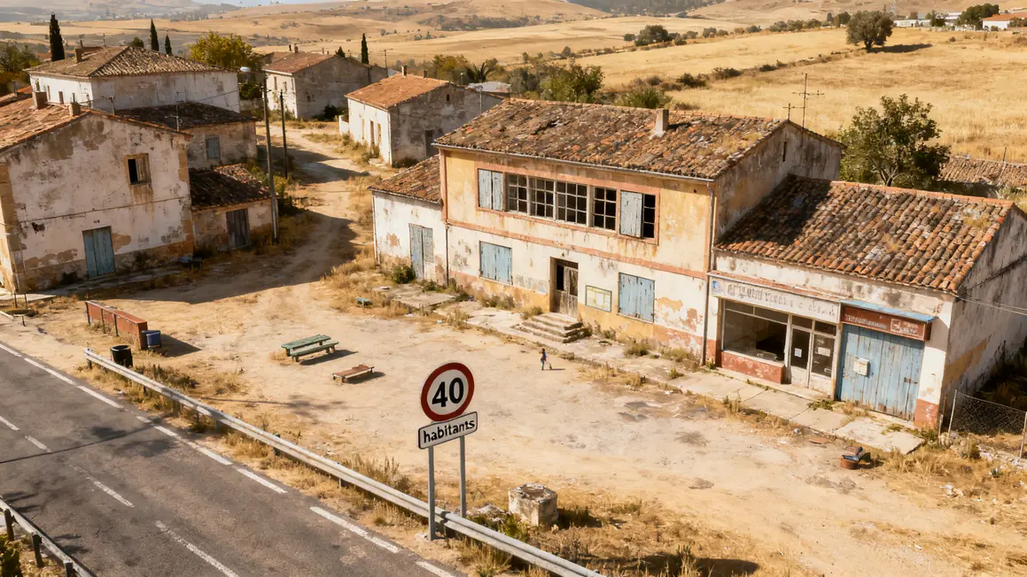 Village espagnol vide démographie faible écoles fermées