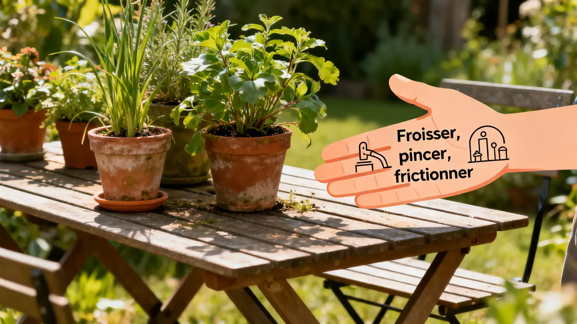 main froisse feuille plante anti-moustiques