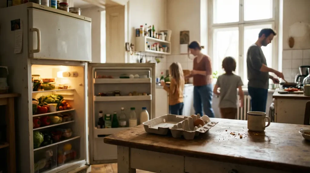 famille cuisine ouverte refrigerateur oeufs securite