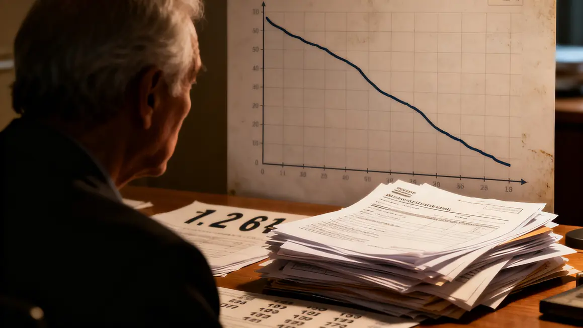 Senior confus face frais PER graphiques administratifs