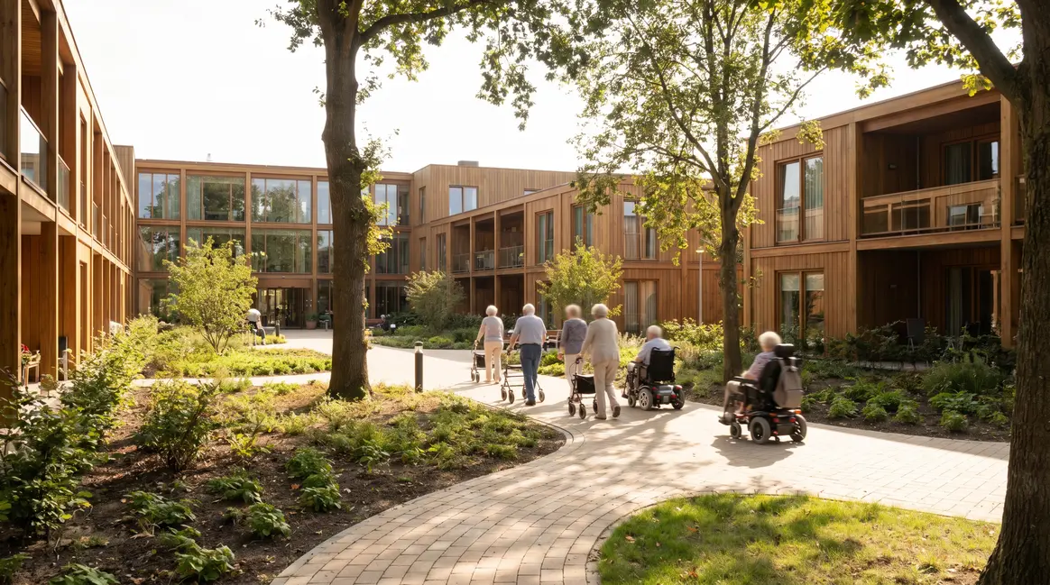 Résidence seniors avec espaces verts et accessibilité