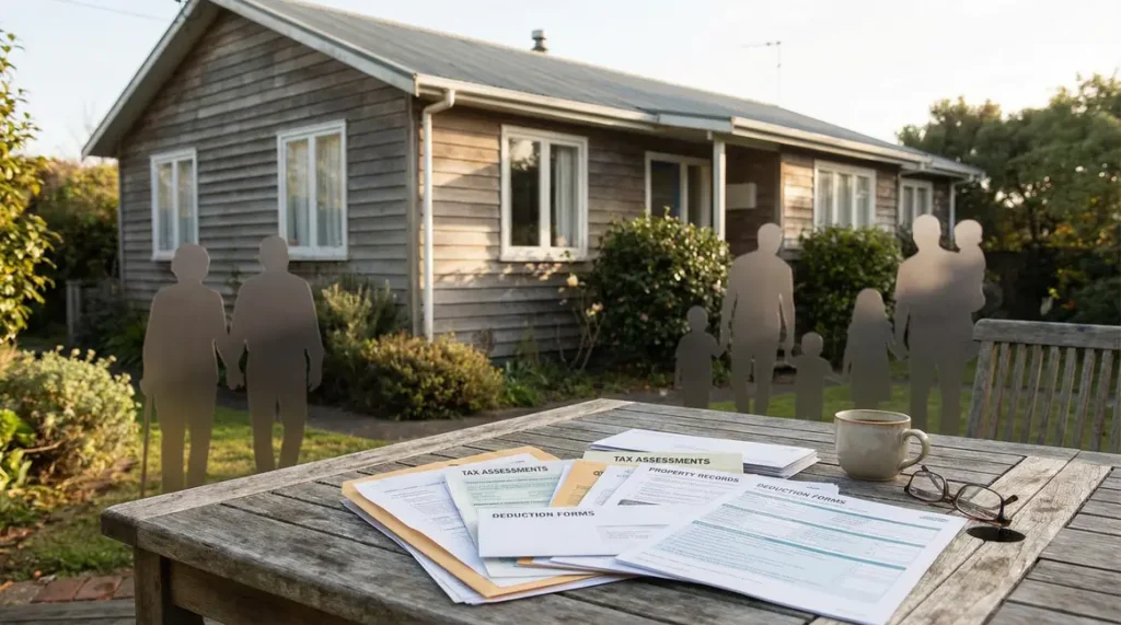 Maison avec familles et seniors, documents administratifs, taxe foncière