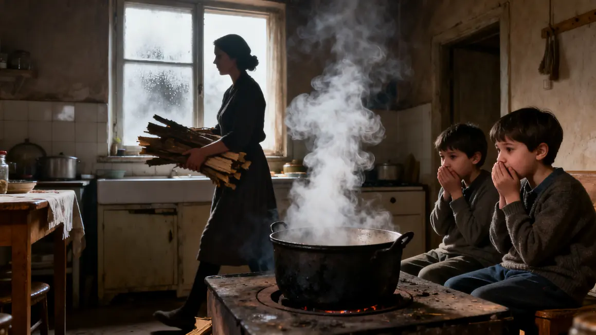 chauffage bois cuisine poêle village enfants santé