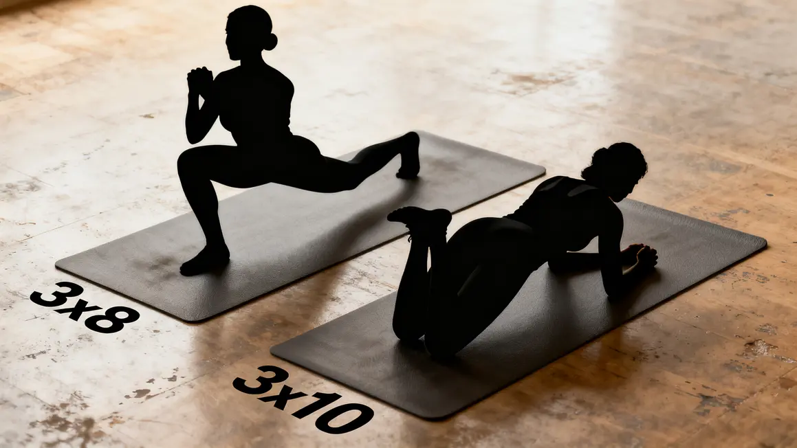 squat genou planche minceur tapis chiffres