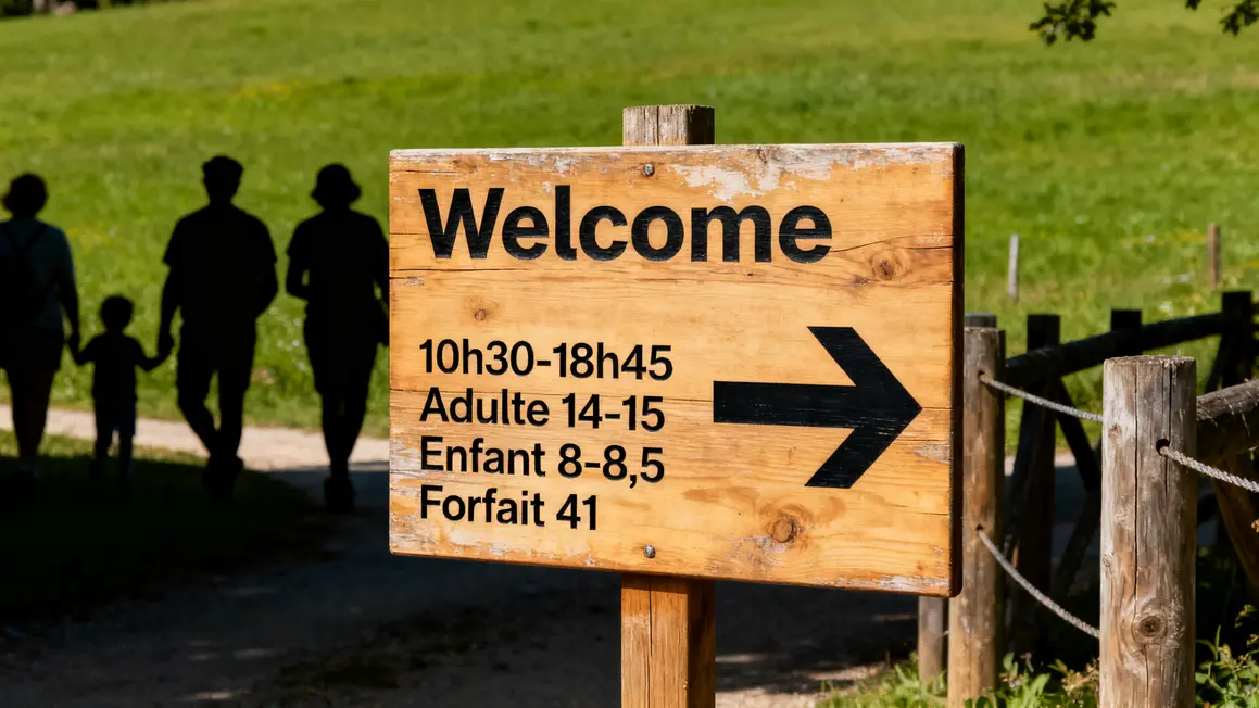 Panneau horaires tarifs à Poul Fetan