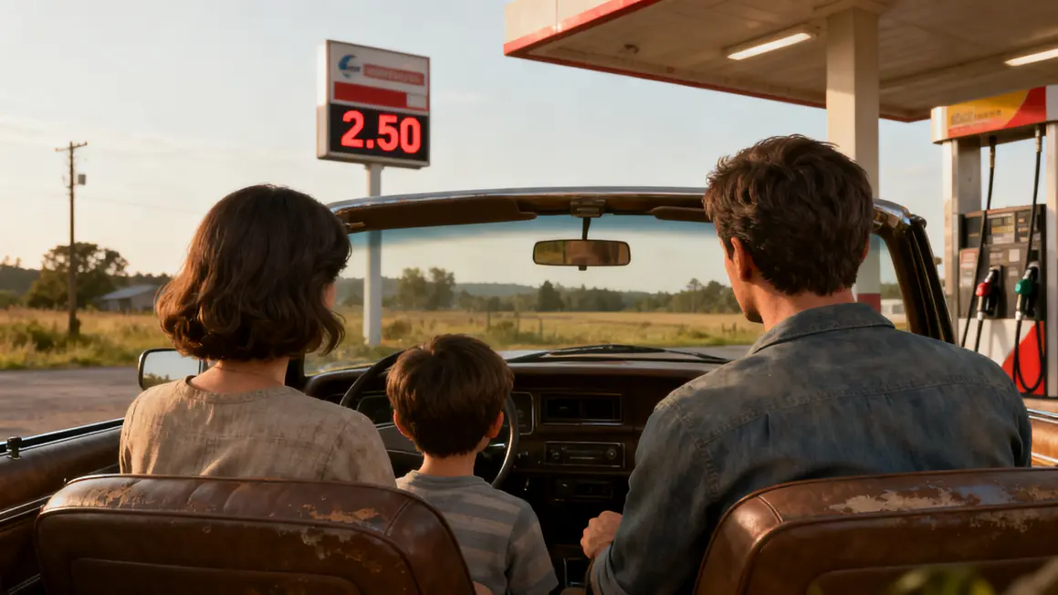 famille voiture hausse prix carburant station rurale