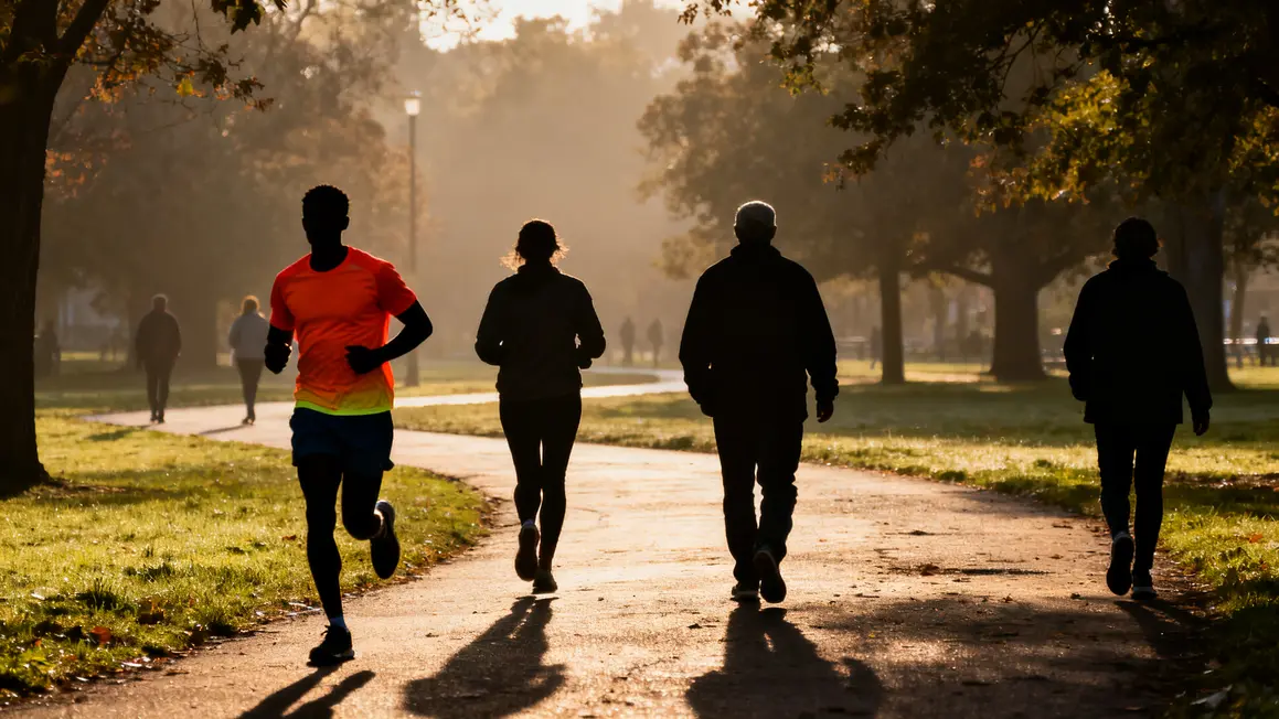joggeurs et marcheurs sur sentier performance constance