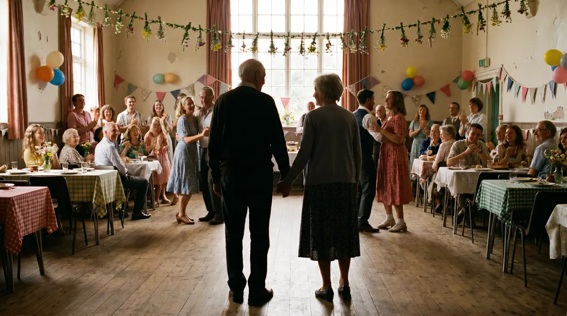 Salle communale en fête pour noces de platine à Chaudenay