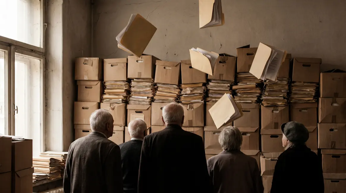 pension retraite oubliee silhouettes seniors dossiers