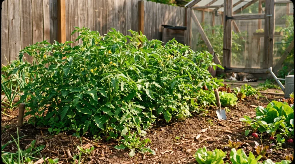 plants de tomate feuillage dense fleurs debut saison