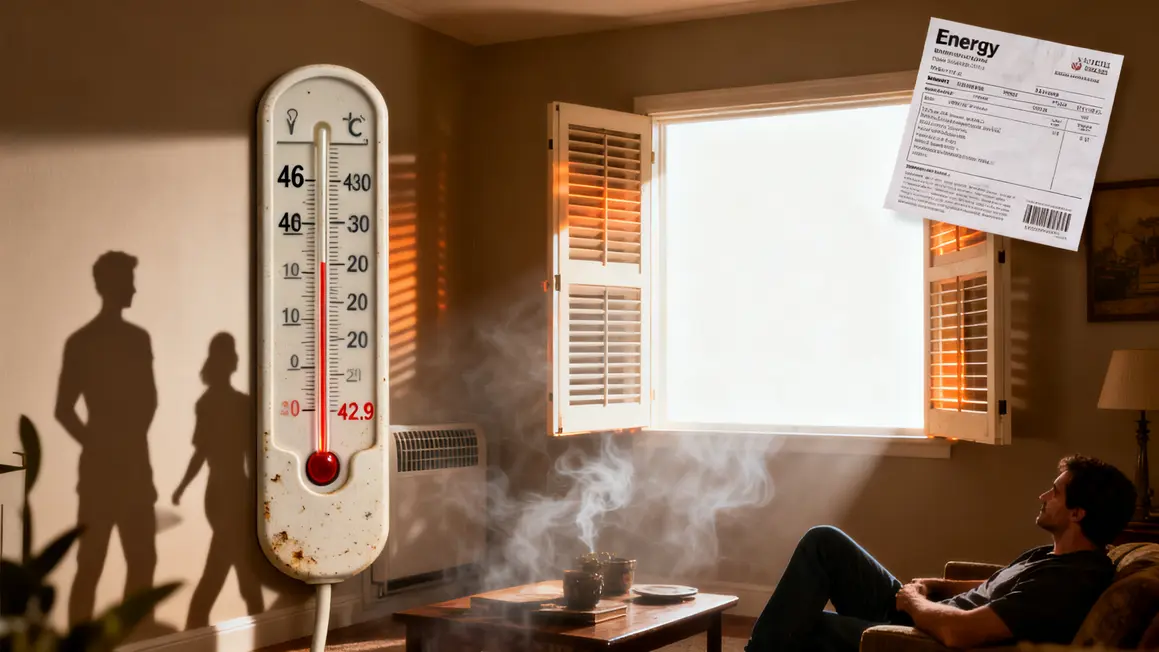 Thermomètre 46°C 42.9°C logement chaleur
