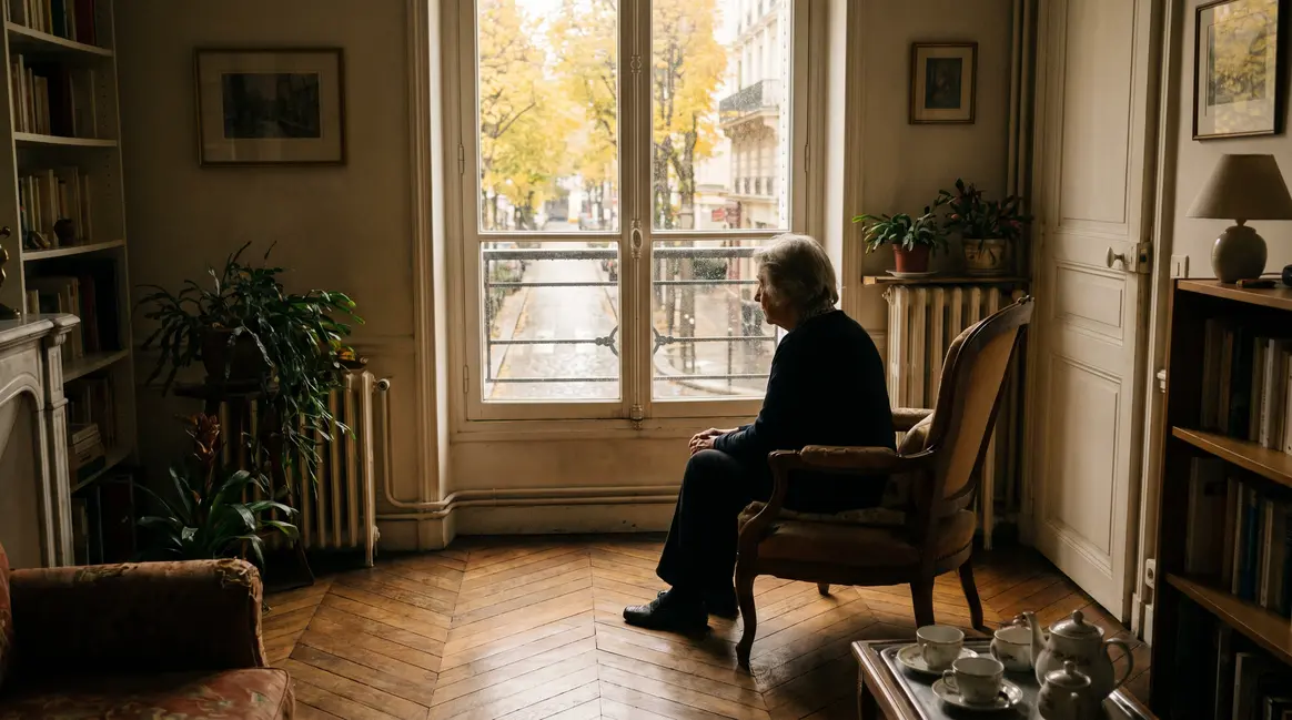 femme agee seule Strasbourg fenetre solitude