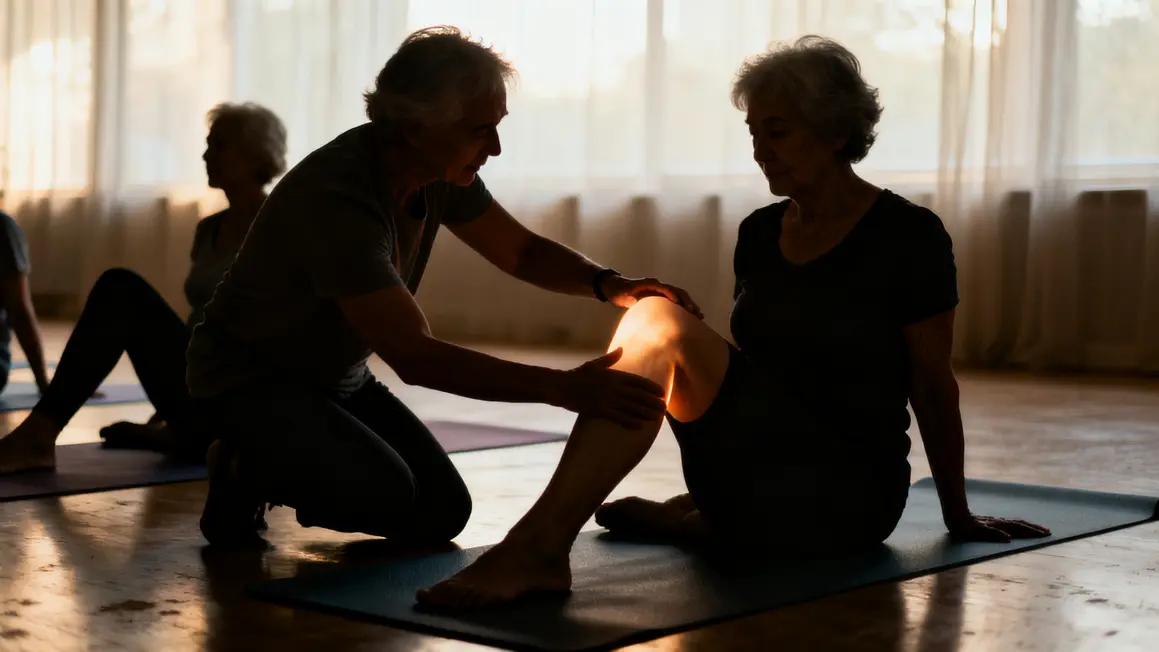 Yoga seniors adaptation articulations genou