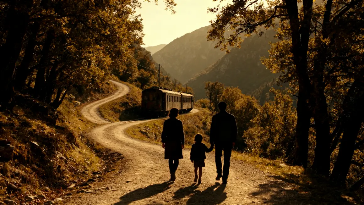Sentier Cévennes marche famille train ancien