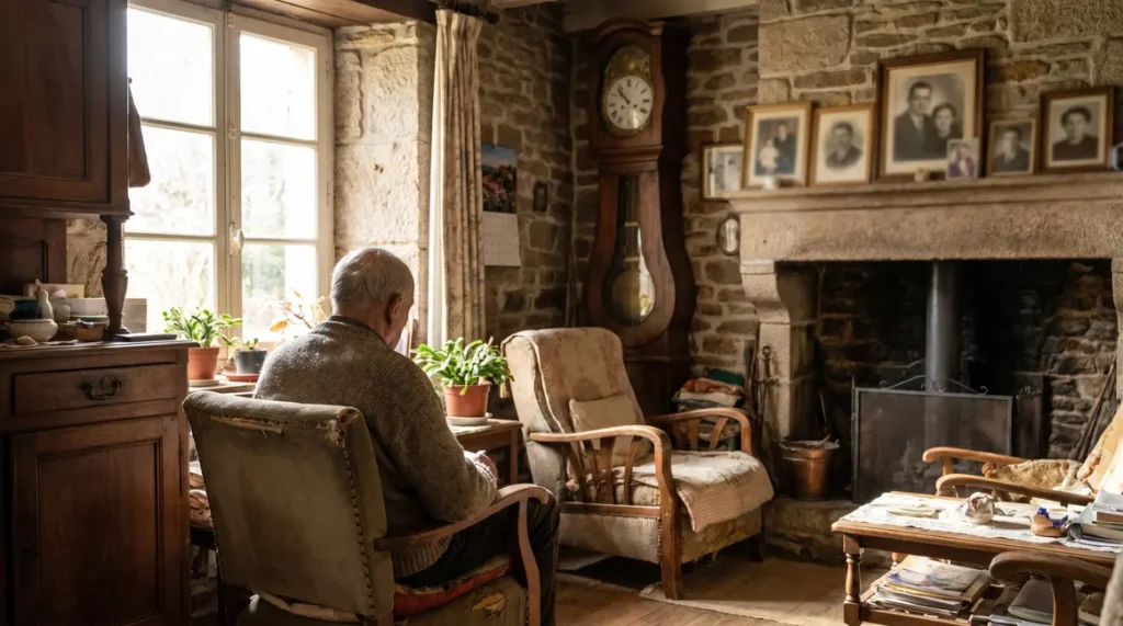 Paul Petit 104 ans dans salon Jura ambiance paisible