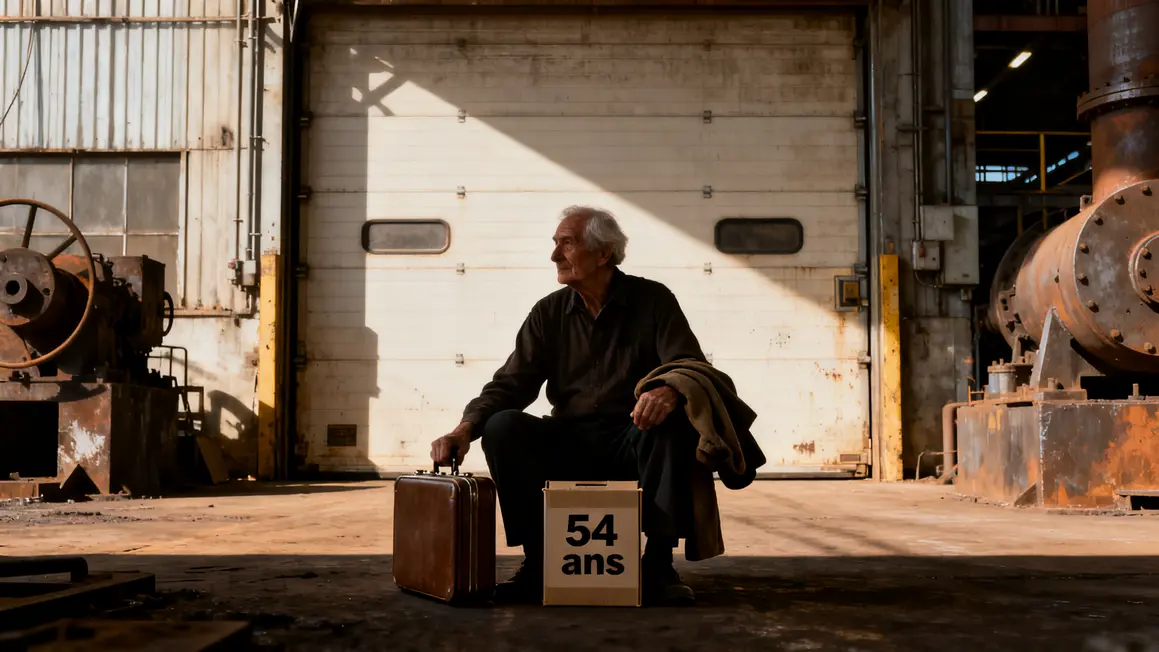 Paul Petit devant usine fermée à 54 ans Jura