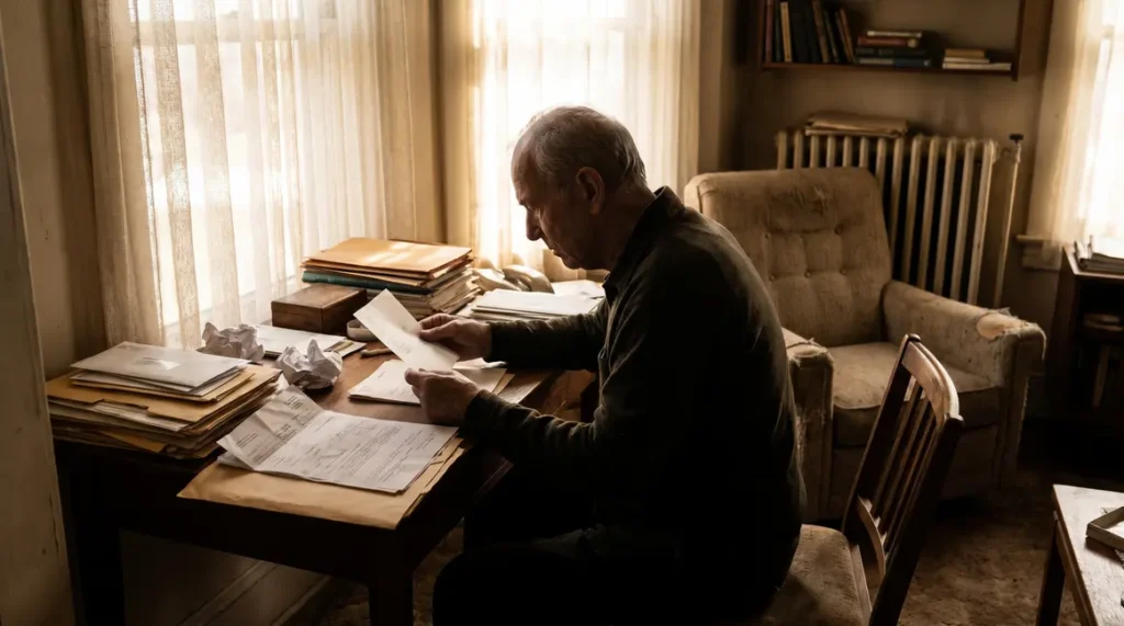 senior assis recevant courrier retraite agirc arrco
